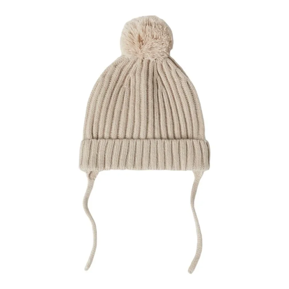 ZARA Kids | Sand | KNIT BEANIE WITH POMPOM